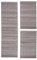 Teppium Schlafzimmerteppich Läufer-Set Bettumrandung 3-teilig Modern Kurzflor Einfarbig, Beige, 2 St. 80x150 cm | 1 St. 80x300 cm
