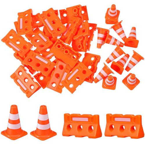 Cabilock Stück Verkehrskegel Und Zäune Mini Straßensperren Spielzeug Verkehrs Straßensperren Spielzeug Mini Lernspielzeug Für Kinder Mini Verkehrsschilder Miniatur