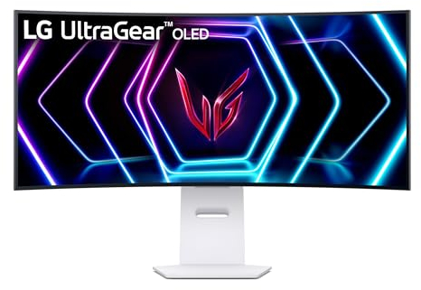 LG Electronics 39GS95QE-W.AEU Curved UltraGear™ OLED Gaming Monitor 39, 3440 x 1440, 21:9, 0,03 ms GtG, 240 Hz, HDR10, DisplayHDR™400 TRUE BLACK, DCI-P3 98,5%, NVIDIA G-Sync™, AMD FreeSync™ - Weiß