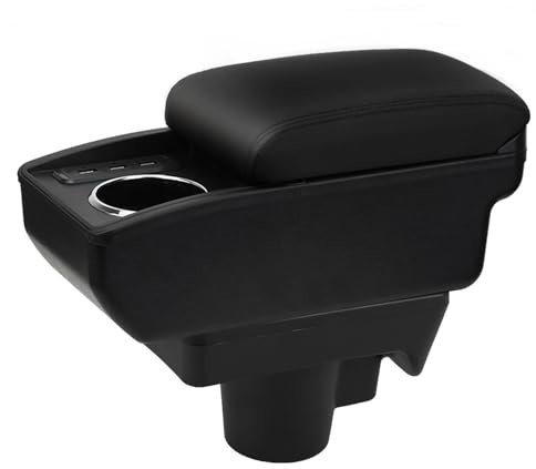 YJYWZH Compatible with Opel Astra H Armlehnen 2008-2011 Auto Mittelkonsole Aufbewahrungsbox Armlehne Innenausstattung Armauflage Schwarz Leder Armstutze mit USB Anschluss