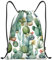 Beutel mit Kordelzug, Wasserfarben, Kaktus, PE-Beutel, wasserdicht, Schwimmtasche, kleiner Turnbeutel, für Herren und Damen, Schwarz , S
