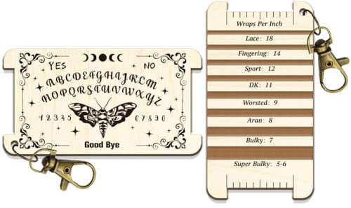 arricraft 1 scheda di Controllo Rotante Antitarme, Calibro Guida WPI per Filato Occulto con Chiusura Pannello Guida per Avvolgere Il Filato In Legno con Diz per Filatori Strumenti