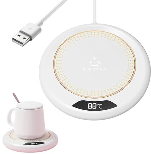 Scaldabagni per caffè intelligente – Scaldabagno elettrico termostatico antiscivolo da 20 W | Scaldabagni elettrico intelligente, sottobicchiere riscaldato flessibile con 3 configurac