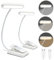 LQWELL®2× Nachttisch-Leselampe, wiederaufladbare USB-Leselampe, 3 Farbtemperaturen, 10 Helligkeitsstufen, stufenlos dimmbar, 360° flexibles Buchlicht für Kinder und Buchliebhaber (Weiß, 2 Stück)