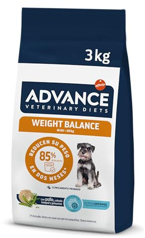 Advance Veterinary Diets Weight Balance, Croquettes pour Chiens Mini ayant des problèmes de surpoids, 3kg