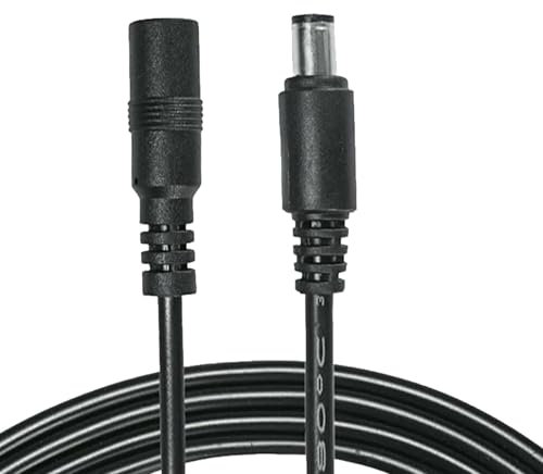 2 Meter Power Supply Extension Cable, Plug 2.1 X 5.5mm Black Universal DC 12V Power Cable, Male to Female Power Supply Adapter Extender Cord for CCTV Security Cameras DVRs LED Strips Routers
