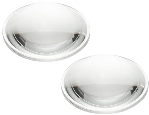 PATIKIL Durchmesser 64mm Flachkonvexe Linse, 2 Stück Höhe 18mm Hochborosilikatglas LED Optische Konvexe Kondensorlinse mit Rand für Taschenlampe Auto Fahrrad Scheinwerfer, Klar 3.2mm