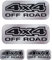 4 pz. Adesivi Resinati Gel 3D Stickers Stemma Logo 4X4 OFF ROAD effetto silver per Auto SUV Fuoristrada