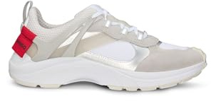 HUGO Herren GO2 merp Sneakers im Laufschuh-Stil aus Veloursleder und Mesh Weiß 40 Größe 40