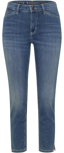 Mac - Damen 5-Pocket Jeans, Dream Summer (5492-90-0351L) | Hochelastischer Light-Denim. Straight Fit. Schmales, gerades Bein. Verkürzte Länge. Schlitz-Detail am Saum. Normale Leibhöhe.