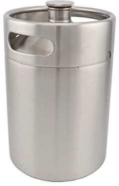 JKELPV bierbrauset 2L / 5L Mini Fass Bierfass Unter Druck stehende Growler Edelstahl Tragbare Bierflasche Heimbrausystem(5L)