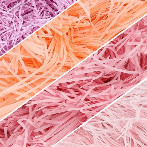 400g Füllmaterial Geschenk Raffia Geschreddertes Papier Holzwolle Mehrfarbig Verpackungsmaterial Füllmaterial Dekoration für Geschenkbox kreative Verpackung