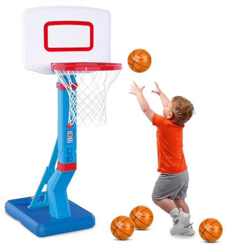 Tapvai Canestro Basket Bambini, Altezza Regolabile 70-138CM, per Bambini dai 3 agli 8 Anni, Facile da Montare, Mini Canestro da Basket per Canestri da Basket Indoor E Outdoor