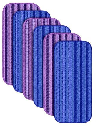 Lingettes De Nettoyage Réutilisables, Compatibles Avec Swiffer, Wet Jet Mop - Lot De 6 Recharges De Lingettes Lavables En Microfibre Faciles À Utiliser(Blue Purple)