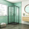 AICA SANITARIOS 100x80cm CABINA DE DUCHA DE ESQUINA CORREDERA NEGRA MATE 6MM CON PERFILERIA NEGRA ALTURA 190CM, ENTRADA ESQUINA