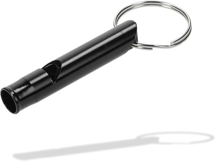 Signalpfeife Echo aus Aluminium mit Schlüsselring - Trillerpfeife Outdoor | Hundepfeife, Notfallpfeife, Wandern, Camping, Fußball, laut, leicht, Sicherheit, kompakt, Schiedsrichter