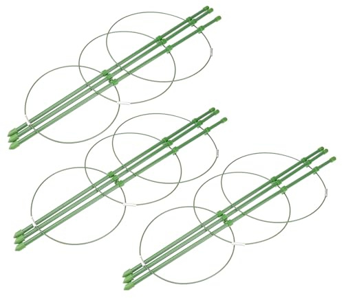 Hohopeti Rankgitter mit Vertikaler Kletterhilfe aus Eisen 3 Stück 45cm und Wärmeableitung Grün für Kletterpflanzen und Auberginen für Garten