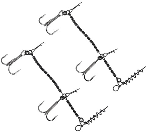 ZYNCUE Fishing Rig Hook Corkscrew Barbed Treble Fish Hook Pike stinger 1/0#