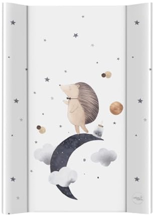 CEBA BABY Harte Wickelauflage 50x70 cm – Ultra Light Wickelbrett für Wickelkommode, leicht & stabil (Hedgehog the Dreamer)