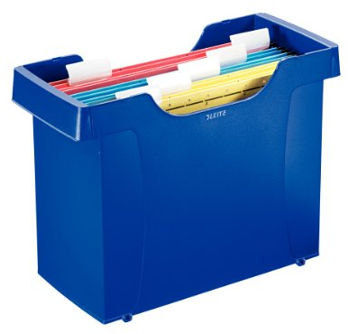 Leitz Mini-Aktei, Mini Hängemappenbox A4, Ideal zum Transport, Blau, Plus Serie, 19930035