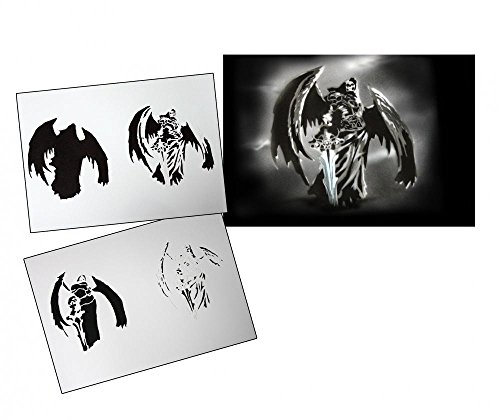 UMR-Design AS-106 Todesengel Airbrushschablone Step by Step Grösse M