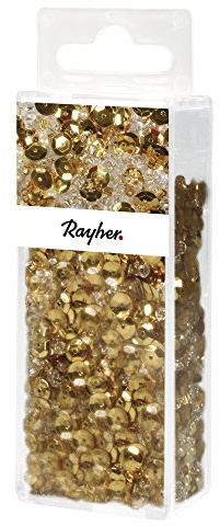 Rayher 14759000 Pailletten -, di perle e filo metallico, gold