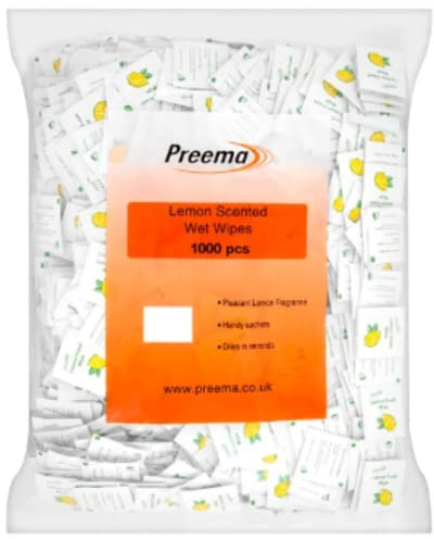 Preema Lemon Scented Wet Wipes 1000 Pieces x Case of 1