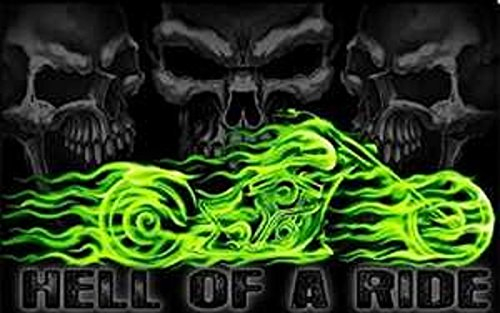 U24 Fahne Flagge Hell for a ride Pirat Motorrad 90 x 150 cm