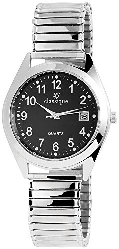 Classique Herren Analog Armbanduhr mit Quarzwerk RP1332100002 und Metallgehäuse mit Silberfarbigem Metallzugband Ziffernblattfarbe schwarz Armbandbreite 18 mm