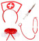 Boland 44803 - Set da infermiera sexy, con cerchietto, stetoscopio, giarrettiera e penna a siringa, assistente medico, dottore, professione, costume, festa a tema, carnevale