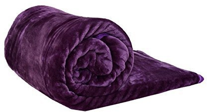 Papa Jones Ltd Soft Warm Faux Fur Throw Sofa Bed Blanket, Fluffy Reversible Blankets, Pure Polyester Lightweight And Breathable Microfiber For Bed Couch Sofa (Medium (127cm x 152cm), Aubergine)