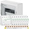 WITTKOWARE AVS-1 Aufputz-Verteilungsset, Kleinverteiler 1-reihig, FI-Schalter 40A/0,03A, 8X LS-Schalter B16A, Phasenschiene