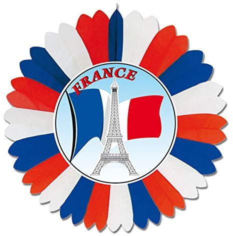 PARTY DISCOUNT Deko-Fächer Frankreich, ø 60 cm