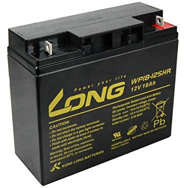 LONG Batteria al piombo acido, 12 V, 18 Ah, F3 HighRate (WP18-12SHR), PBLO-12V018-F3AH nero