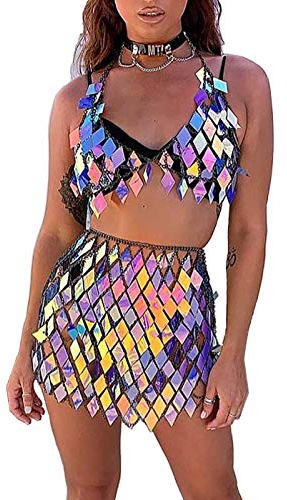 Sethain Boho Body Chain Blau Festgelegt Bikini Sterne Anhänger Ketten Night Club Quaste Taillenkette Körper Zubehör Schmuck für Frauen und Mädchen