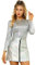 Allegra K Women's Sparkly Glitter Tops Shiny Metallic 80s Disco Outfits, Silver, M