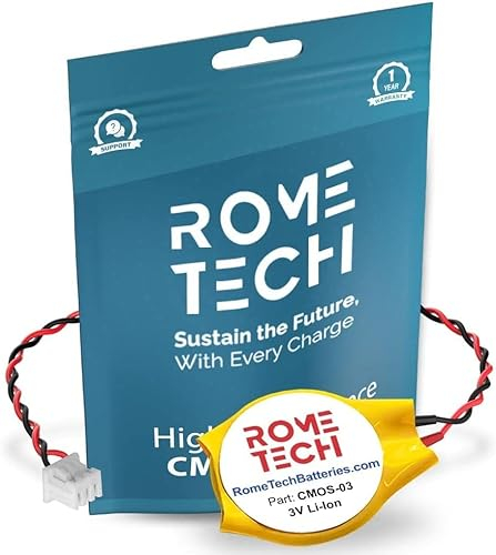 Rome Tech CMOS - Batteria per HP Compaq 8530p, CQ50, CQ60, CQ70, G60 - Laptop Backup BIOS RTC 3V CR2032 batteria con 2 fili/cavo