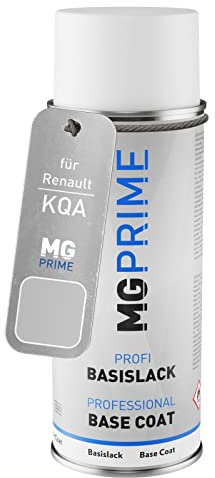 MG PRIME Peinture voiture Bombe aérosol pour Renault KQA Gris Highland Metallic/Highland-Grau Metallic de base de 400ml