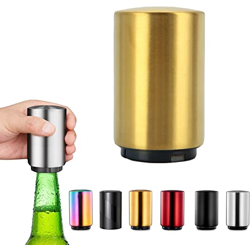 Magnetischer Bierflaschenöffner, Edelstahl, Push-Down-Bierflaschenöffner, Bierflaschenöffner mit Magnet, Küchenhelfer für Männer, Biergeschenke für Männer, Weihnachten, Vatertag