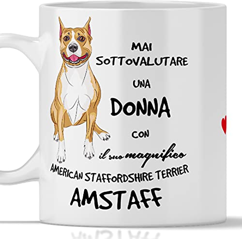 Tazza AMSTAFF - Regalo per Donna, razza American Staffordshire Terrier