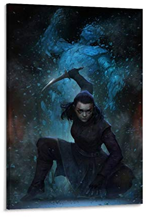 Game of Thrones Arya Kills Night King Poster dekorative Malerei Leinwand Wandkunst Wohnzimmer Poster Schlafzimmer Malerei 08x12inch(20x30cm)