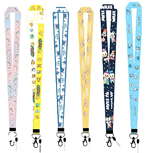 NO Lanyard Umhängeband, lang, 6 Stück, für Schlüssel, Hals, Ausweis, Kartenhalter, Handy, Cartoon-Optik
