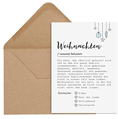 Nastami Postkarte DEFINITION inkl. Briefumschlag (Weihnachten)