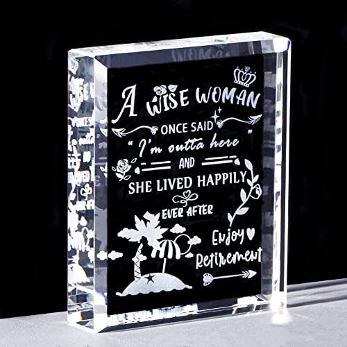 Regalos de jubilación para mujeres, placa de cristal K9, compañeros de trabajo, colegas, regalos para amigos, vidrio, un sabio recuerdo adornos