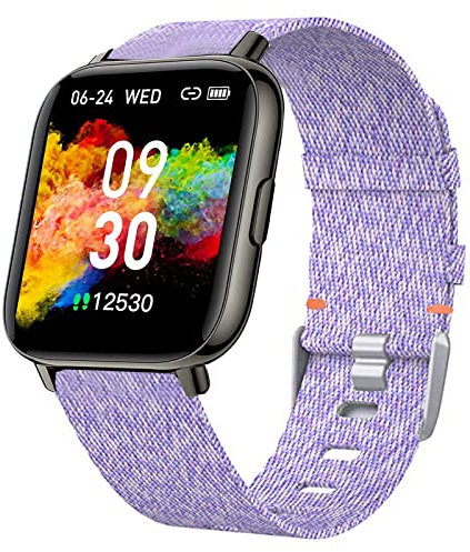 Giaogor Armband Kompatibel für Coucur Smart Watch, Nylon Strick Replacement Uhrenarmband für Coucur P32E2 Smartwatch (Violett)