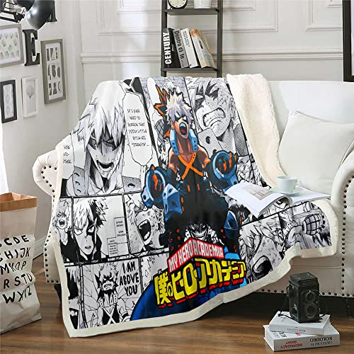 My Hero Academia Bakugou Katsuki Anime 3D gedruckte weiche leichte Reise flauschige Flanell Nickerchen Decke Idee Geschenk Plüsch Haus Dekorationen