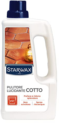 STARWAX Latte lucidante per cotto e terracotta 1L | Protegge e fa brillare pavimenti in cotto e terracotta, 2 in 1 pulizia e brillantezza, senza risciacquo, resa 750m²/L
