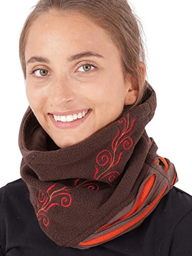 PUREWONDER Damen Schal Schlauchschal Rundschal Loop Fleece lp26 Braun