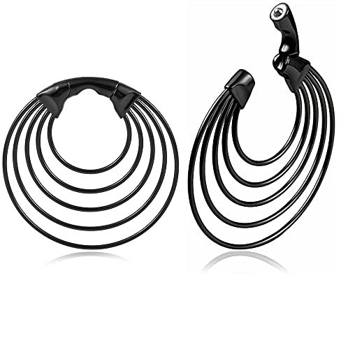 Vankula Ohr Gewichte Flesh Tunnel Weights Hangers 5 Ringe Edelstahl für männer damen Ohrpiercing Gestreckte Schmuck 6mm Schwarz