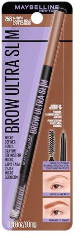 Maybelline Express Brow Ultra Slim Eyebrow Makeup, Brow Pencil with Precision Tip and Spoolie for Defined Eyebrows, Auburn, 1 Count